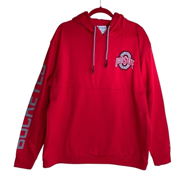 Champion Ohio State Buckeye’s Embroidered Hoodie Scarlet Red Sz XL - Picture 1 of 16